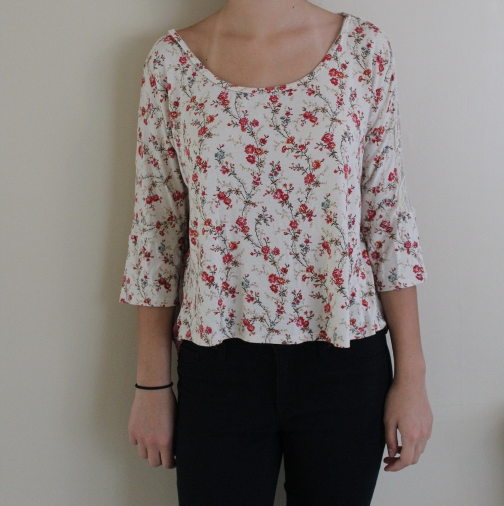 Floral/ flannel blouse